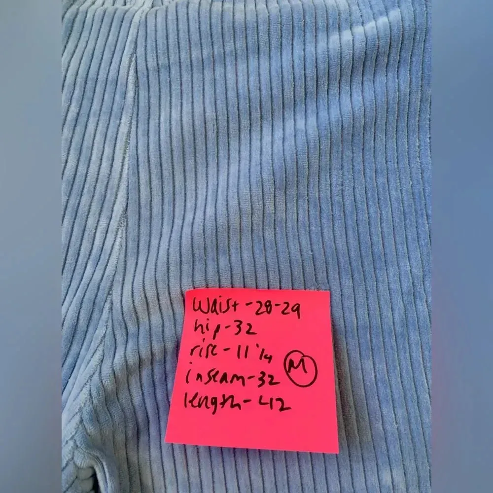 Aerie Ribbed Sweat Pants Flare Yoga Pants Lounge Pants Comfy Light Blue Size M - Image 9