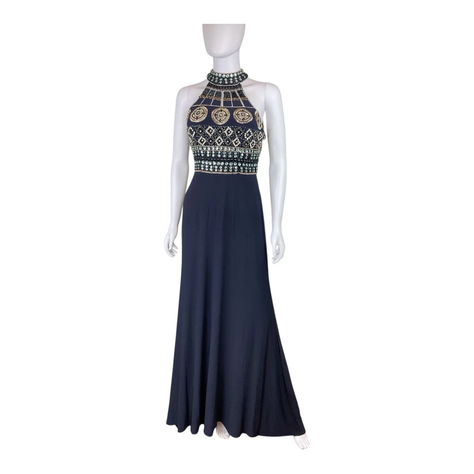 Aspeed Hand Beaded Formal Gown Prom Dress Blue Formal Elegant Floor Length Small - Image 3