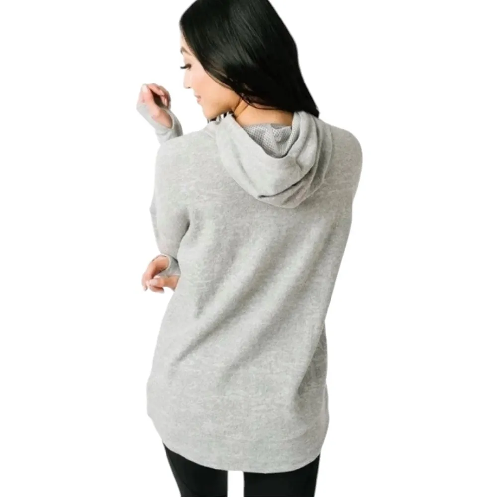 ZYIA Active Gray Hoodie Sweatshirt Pullover size Small - Image 2