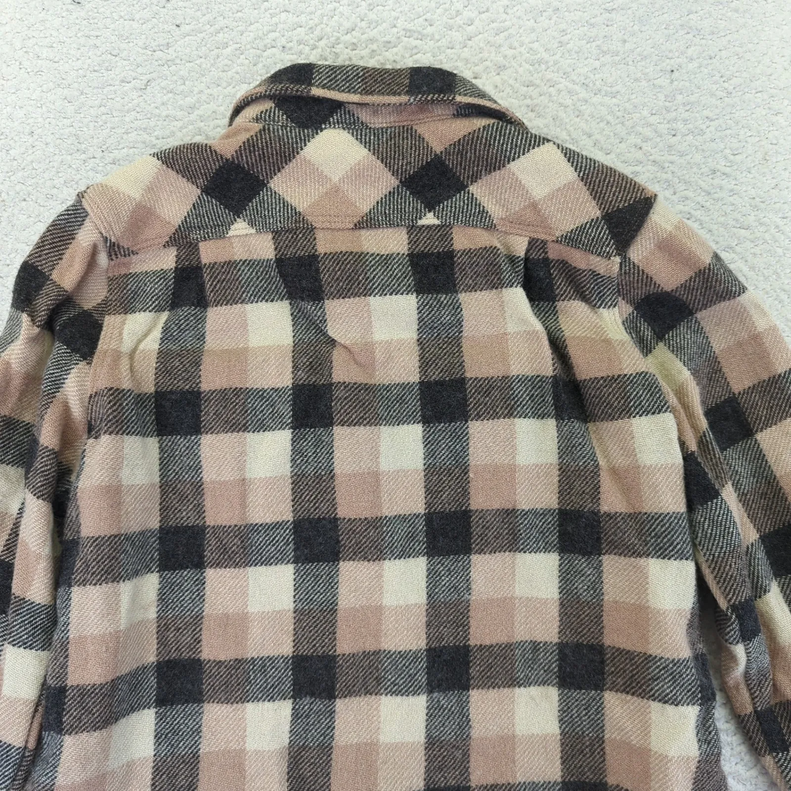Woolrich Plaid Flannel Shirt Jacket Womens Medium Button‎ Up Wool Blend - Image 9