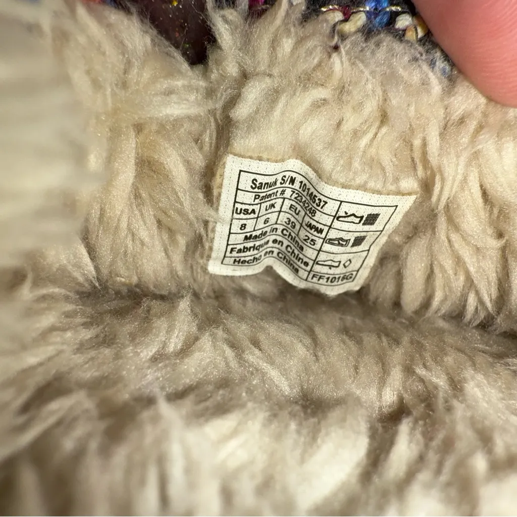 NWOT Sanuk Shor-Knitty Faux Shearling Lined Tweed Slip-on Shoes - Image 4