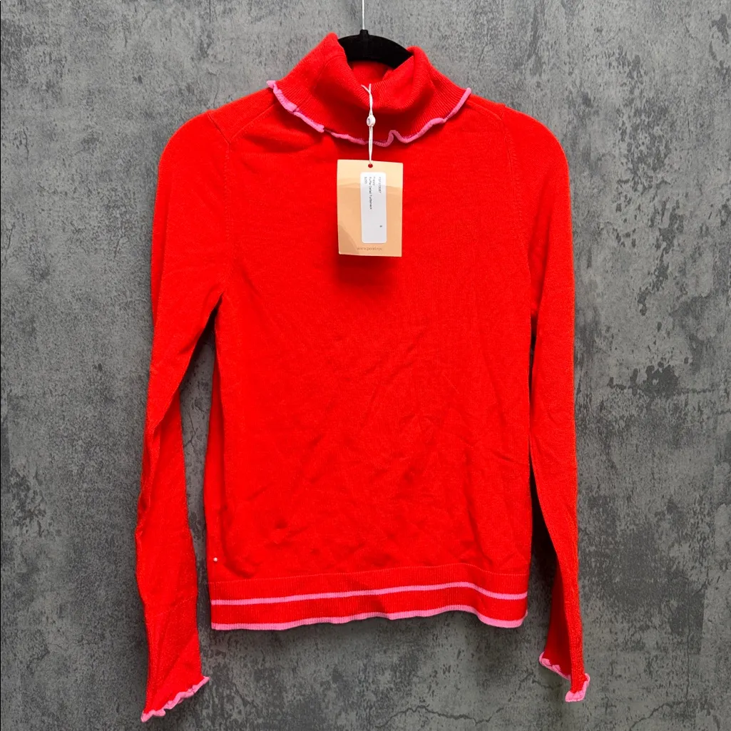 Pearl Lela Rose Poppy Ruffle Turtleneck Red - Image 2