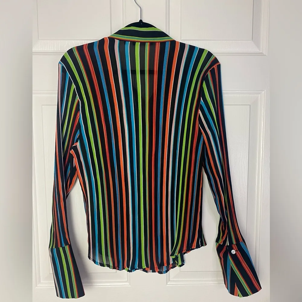 Violet‎ & Claire 90’s Style Rainbow Button Up Blouse - Image 2