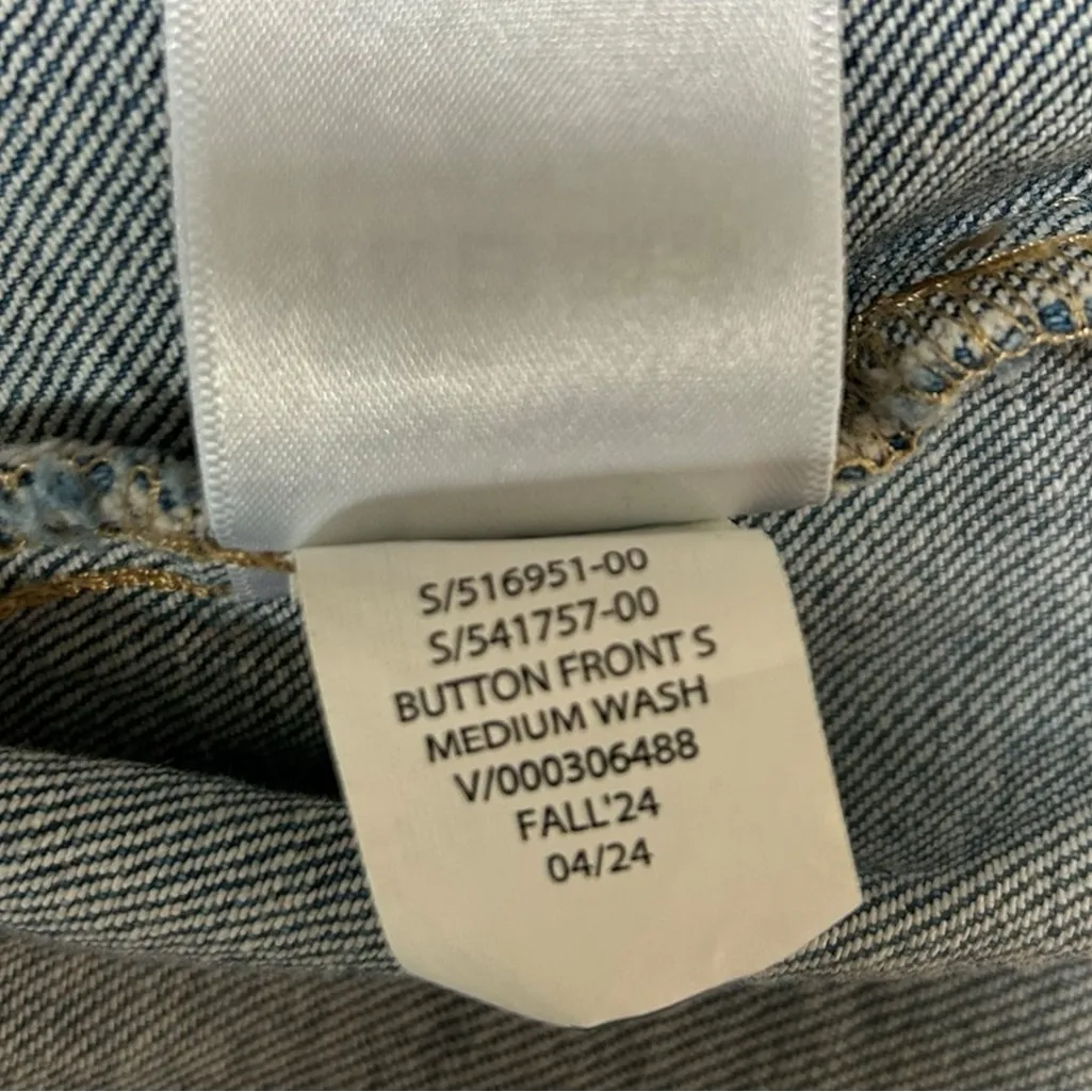 Gap‎ Women’s Denim Medium Wash Button Front Jumper Mini Dress Size Medium - Image 6