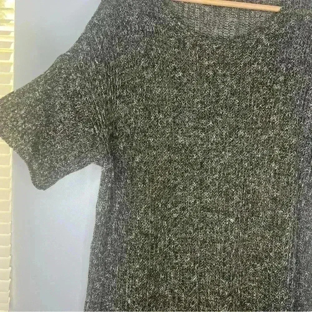 Eileen Fisher Organic Cotton Poly Slub Knitted Pullover Sweater Large - Image 2