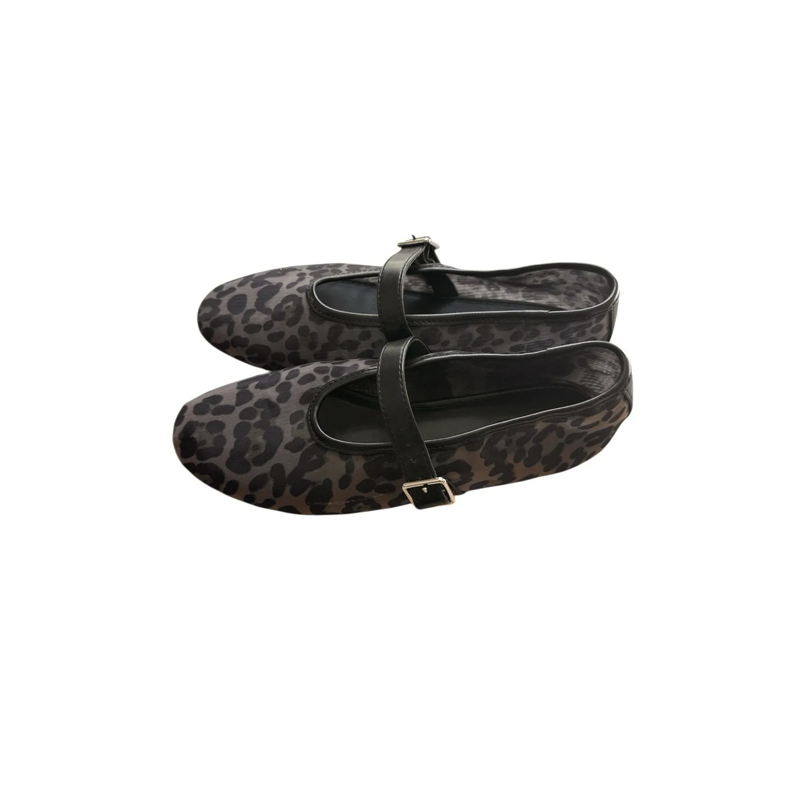 Camila Coelho‎ Moma Flats Womens 6 Leopard Mesh Mary Jane Ballet Shoes Revolve - Image 2