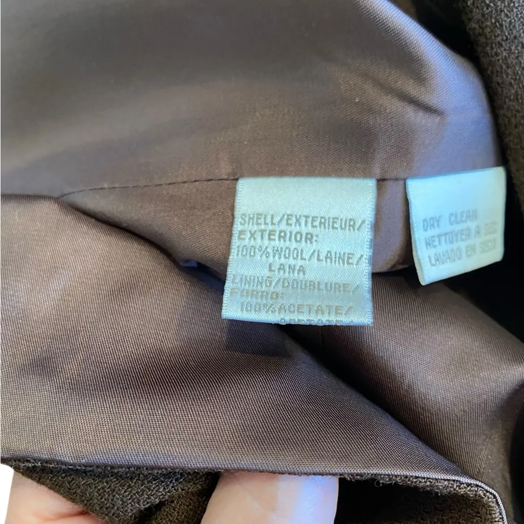 Jones New York Brown Wool Collarless Blazer - Image 9