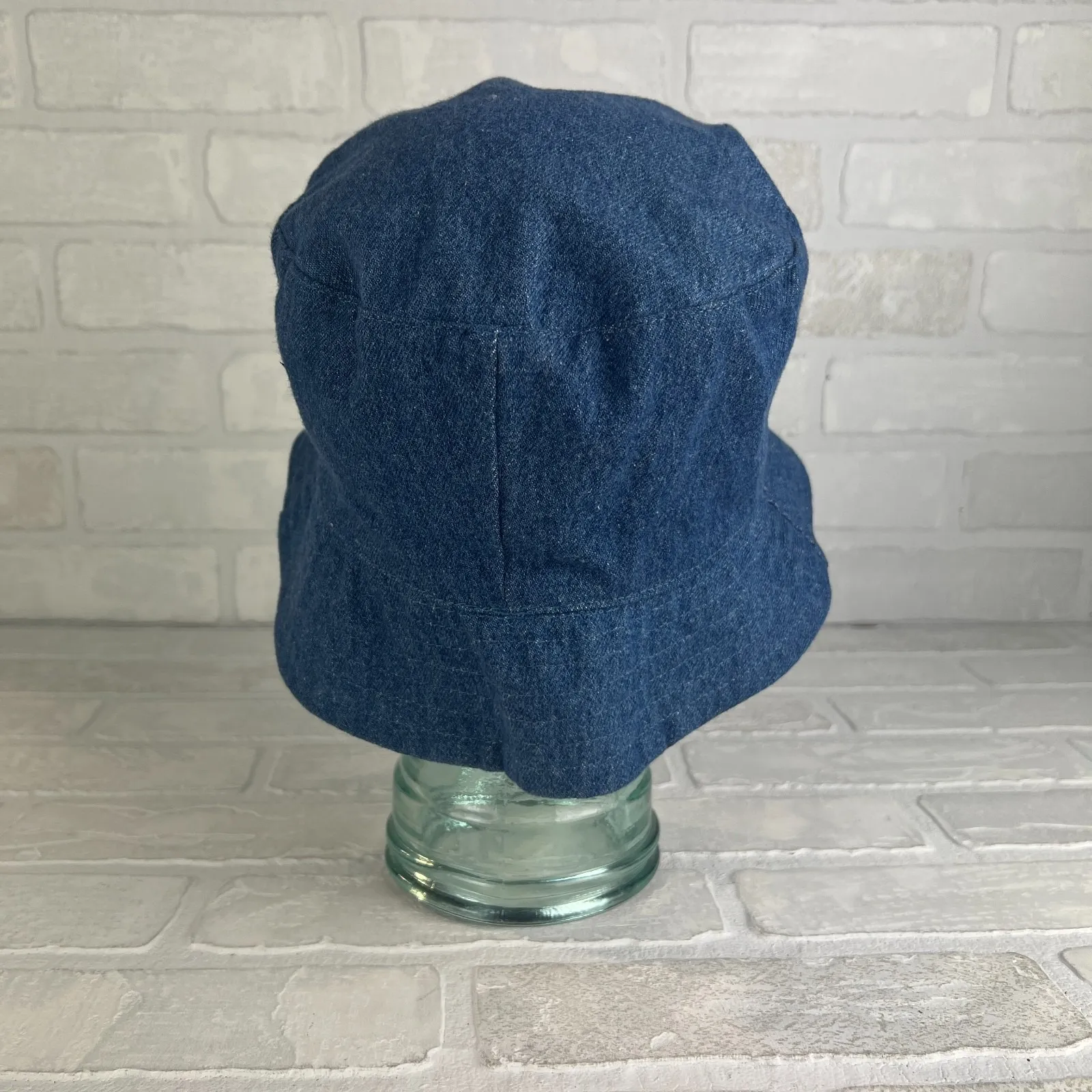 Vintage‎ Faded Glory Y2K Bucket Hat Blue Denim Casual Grunge Streetwear Indie OS - Image 3