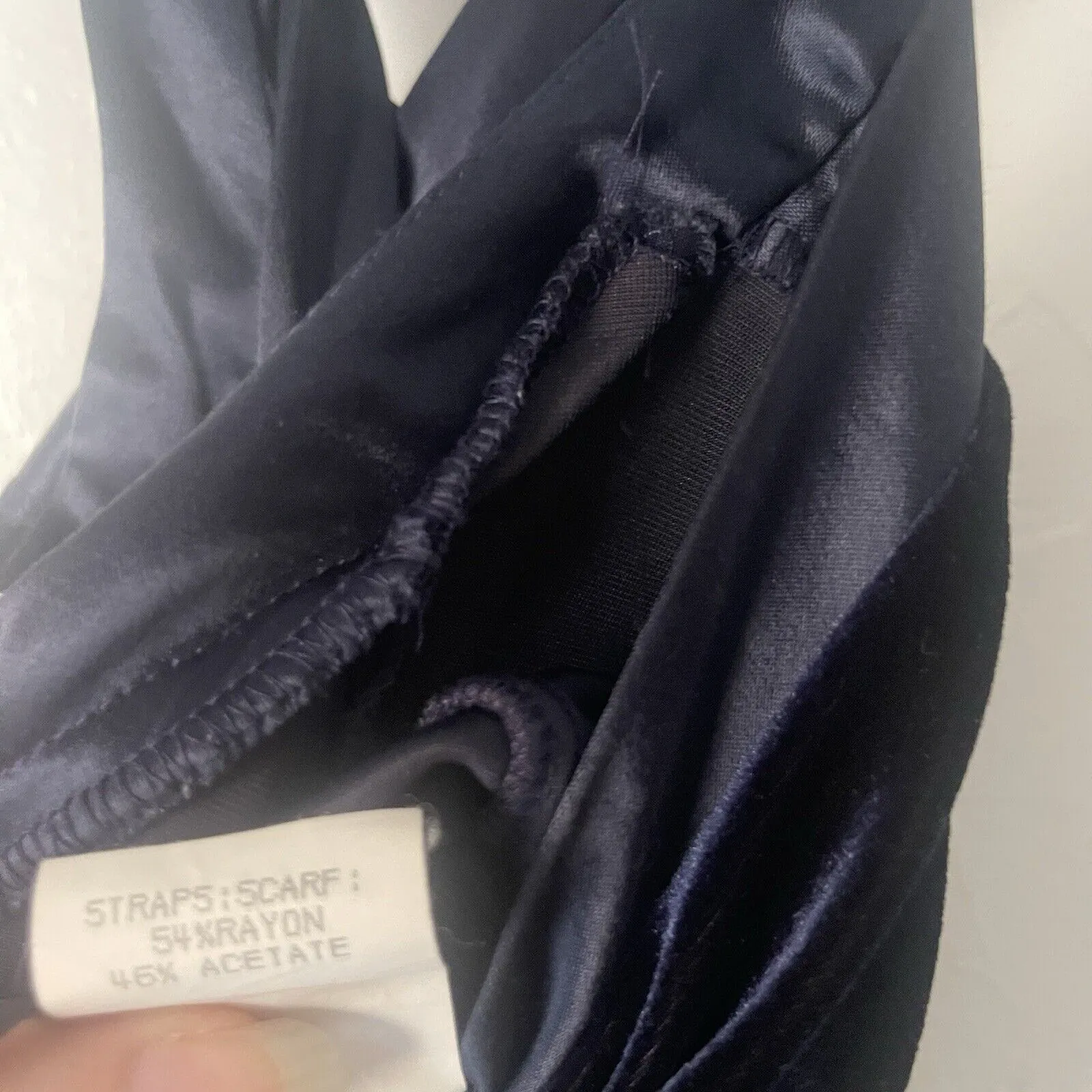 CDC Vintage 90s‎ Size 10 Dark Velvet Blue Witchy Grunge Fairy Maxi Dress - Image 8