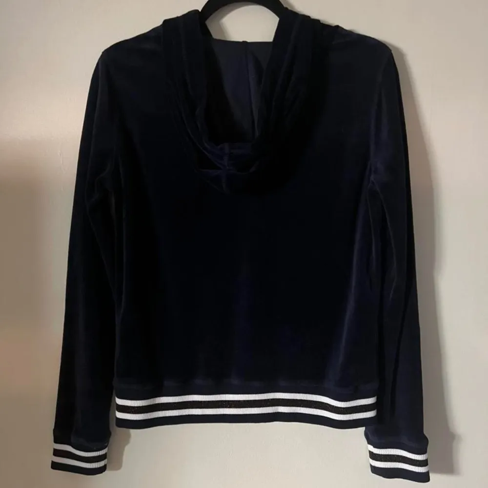 Betsey Johnson velour navy zip up jacket - Image 2