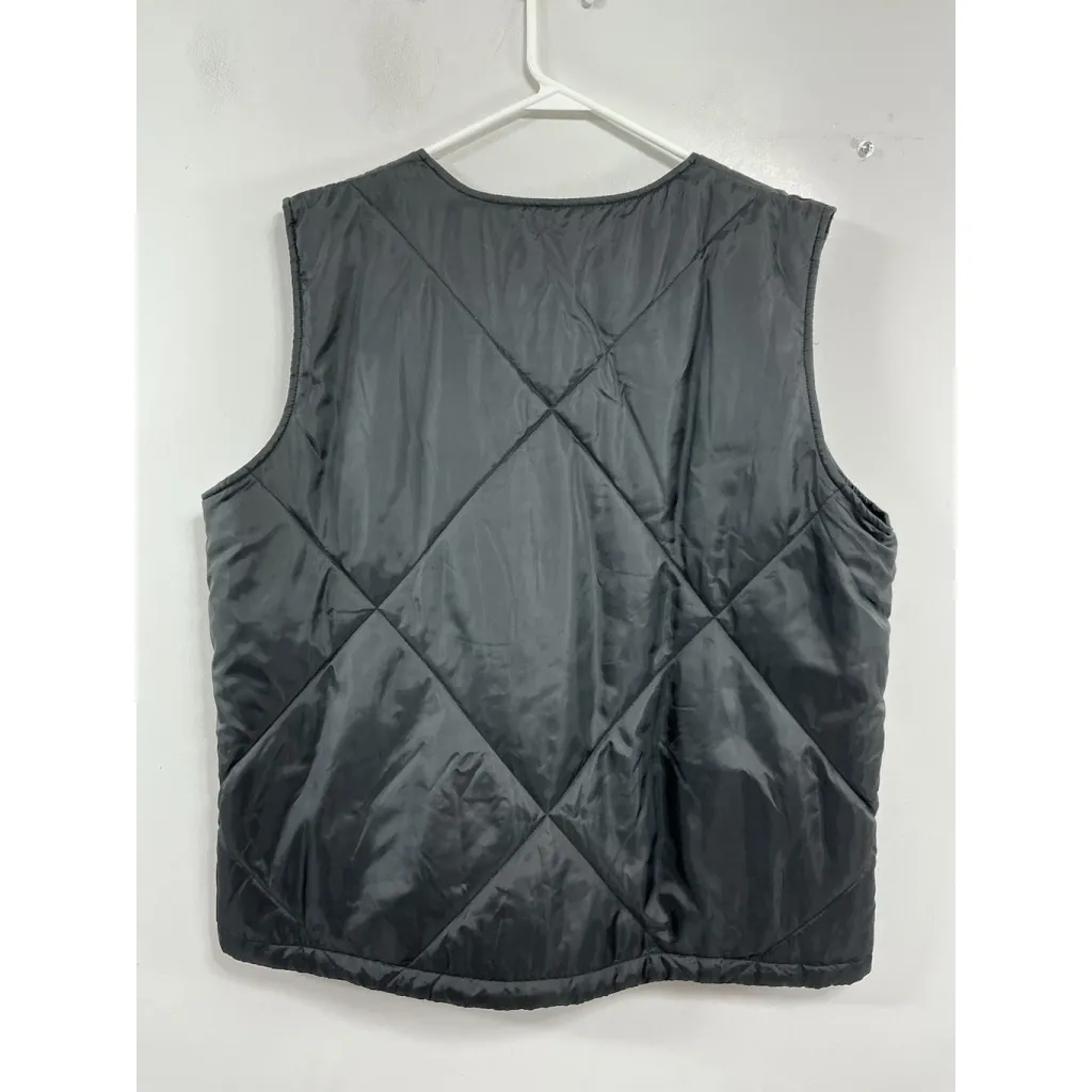 Womans Socialite Quilted Oversize Vest L/XL Black - Image 2