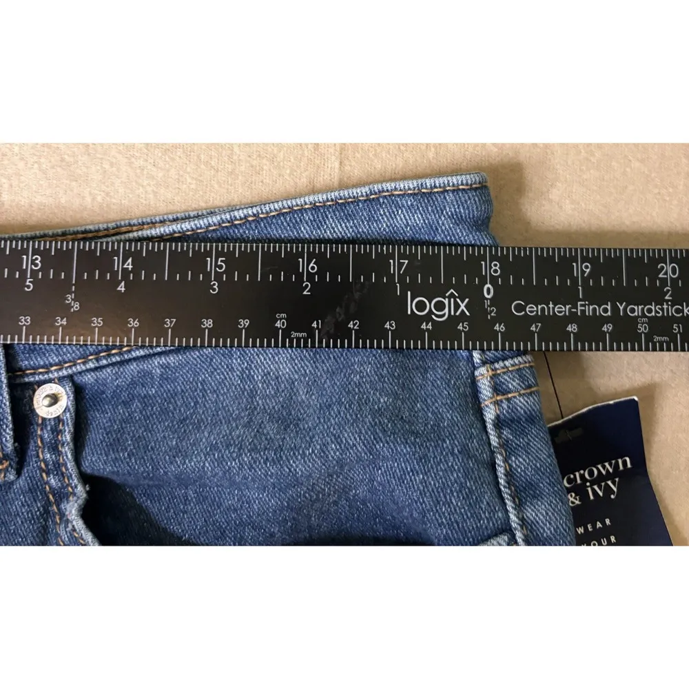 Crown & Ivy Jeans, High Rise Vintage Straight, Women's Size 16R, Blue Denim - Image 8