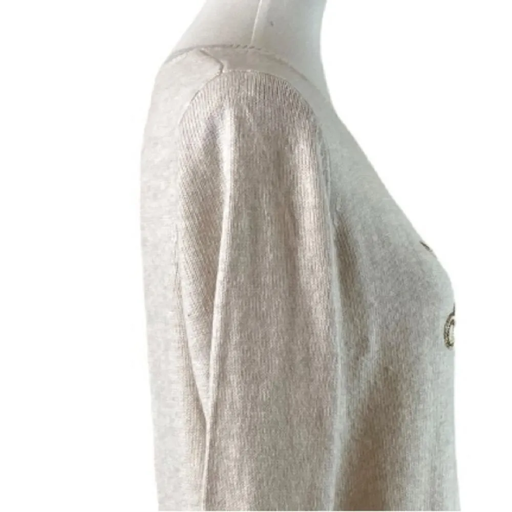 Westport Dressbarn Sweater Soft Knit Love Oatmeal Gold Love Women’s Size Medium - Image 7