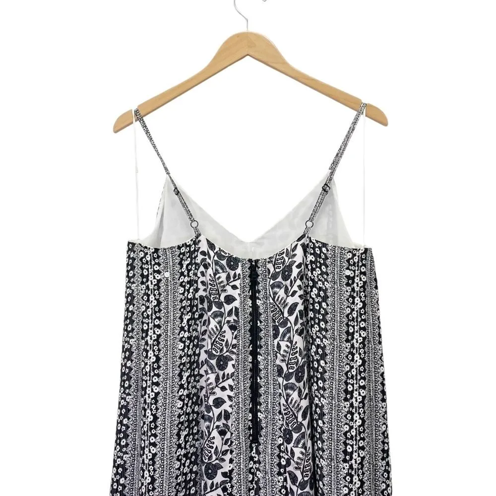 Alice + Olivia Rowley Midi Dress Black & White Boho Print Loose Fit Size Small - Image 12