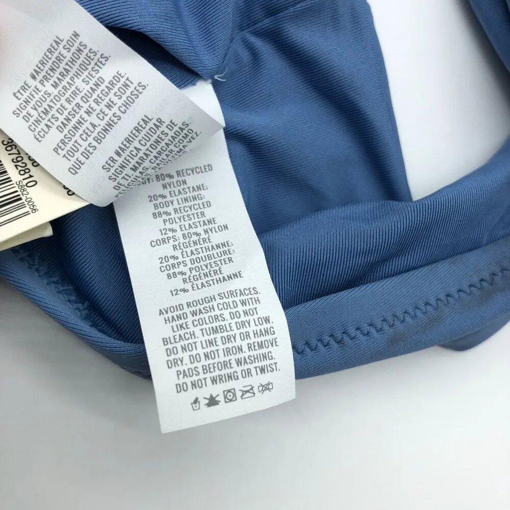 Aerie Womens Blue Halter Bikini Swim Top Keyhole Removable Cups XXL - Image 6