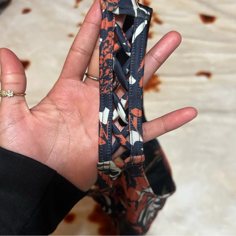 Floral Tropical Bikini Bottom Just Add Water Leaf Criss Cross Bikini Bottoms - Image 4