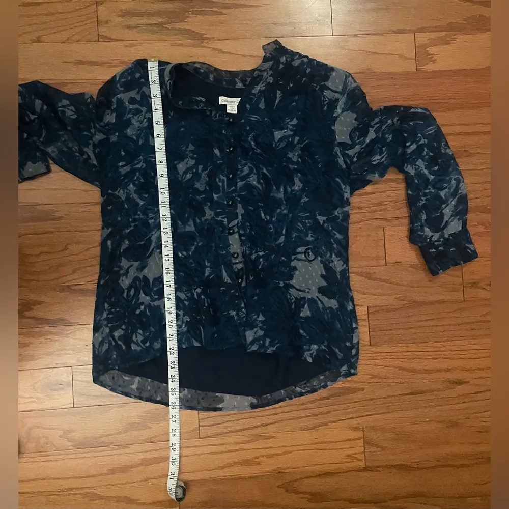 Coldwater Creek - Navy Blue Button-Down Blouse Size PL - Image 5