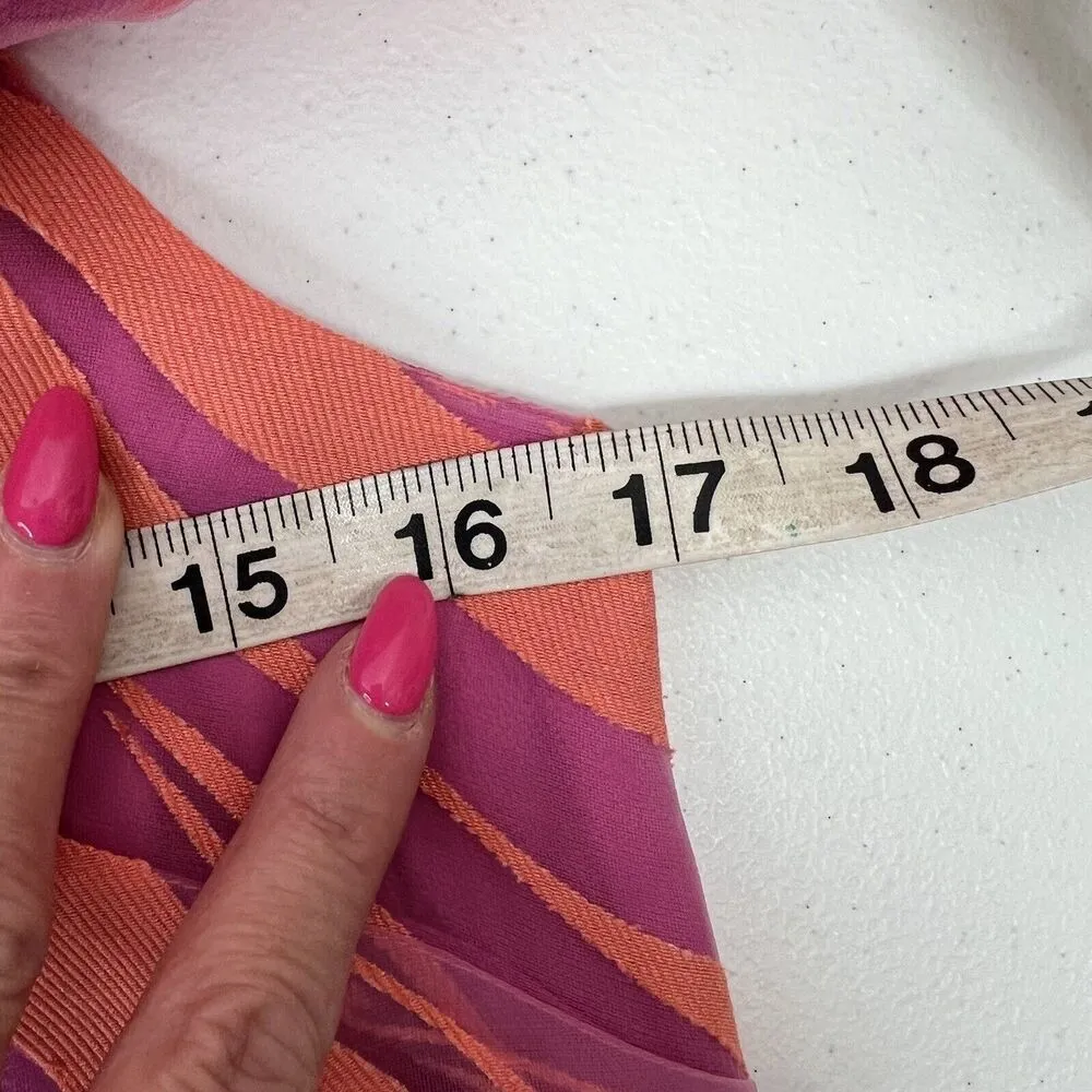 Trina Turk Sz XS Holly Top V-Neck Full Top Ruffle Feminine Coral Hyacinth Floral - Image 12