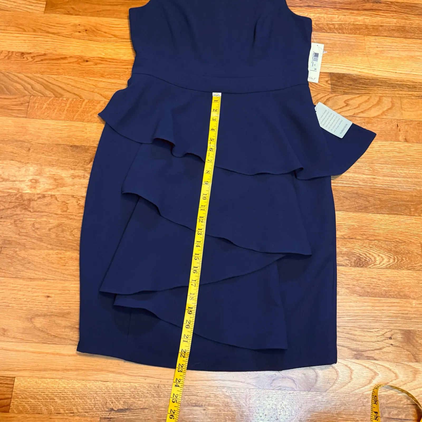 Eliza J Women’s 12 Blue Sleeveless Midi Dress Ruffle Cocktail Party Wedding New - Image 7