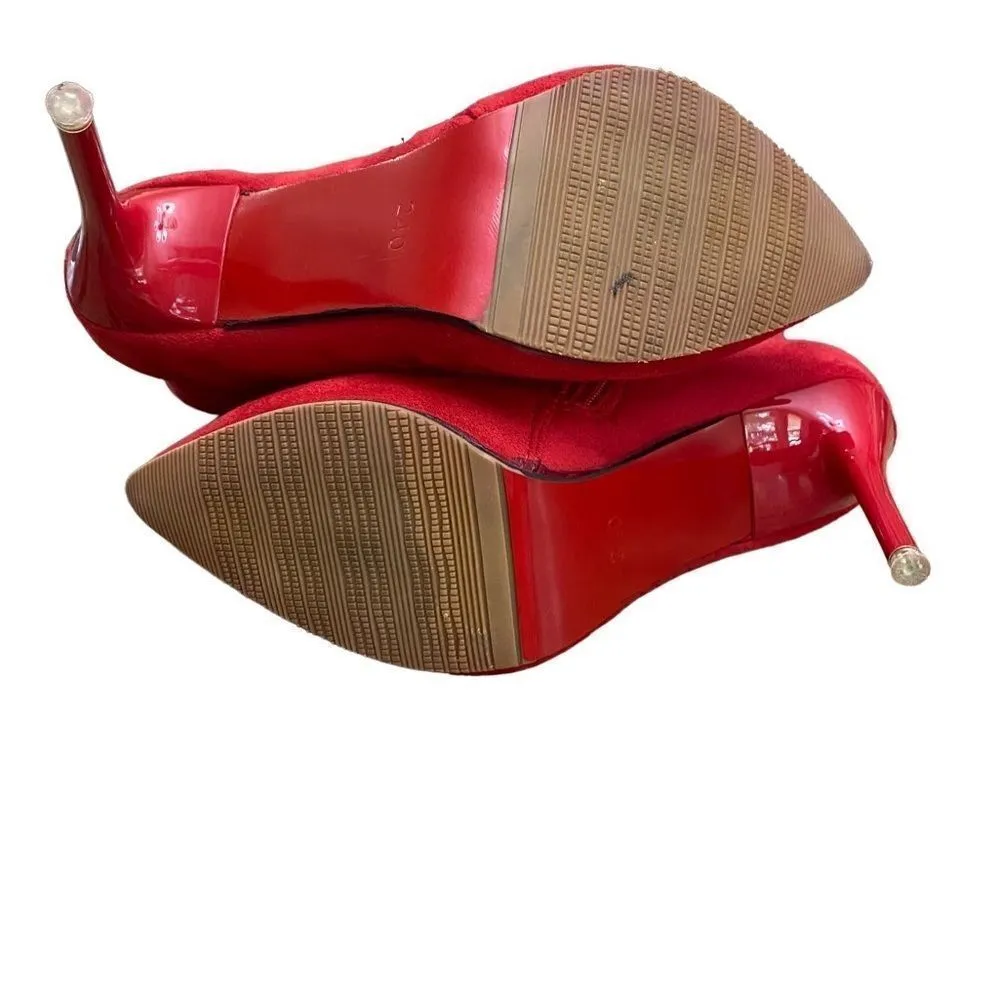 HAI YUE LI like New RED Booties Red Size 7.5 - Image 6
