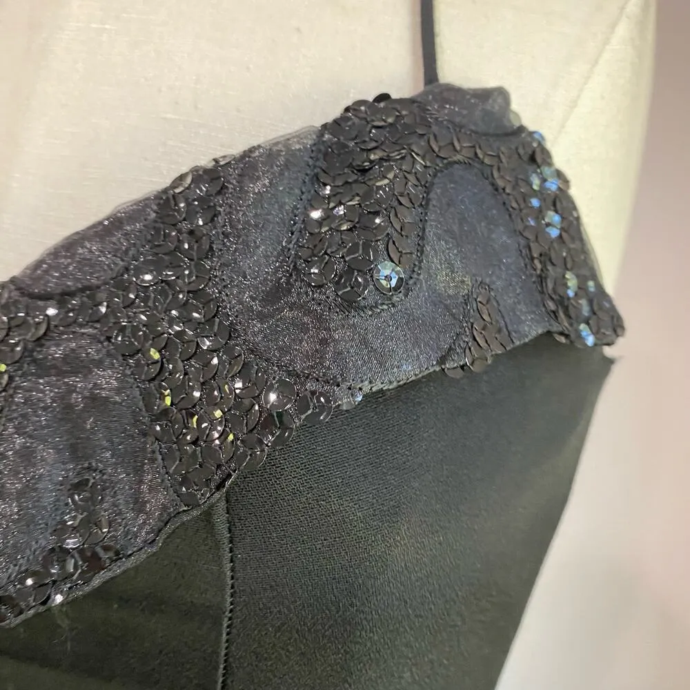 Vintage Y2K 90s Faviana Black Whimsigoth Maxi Dress Size 5/6 - Image 5