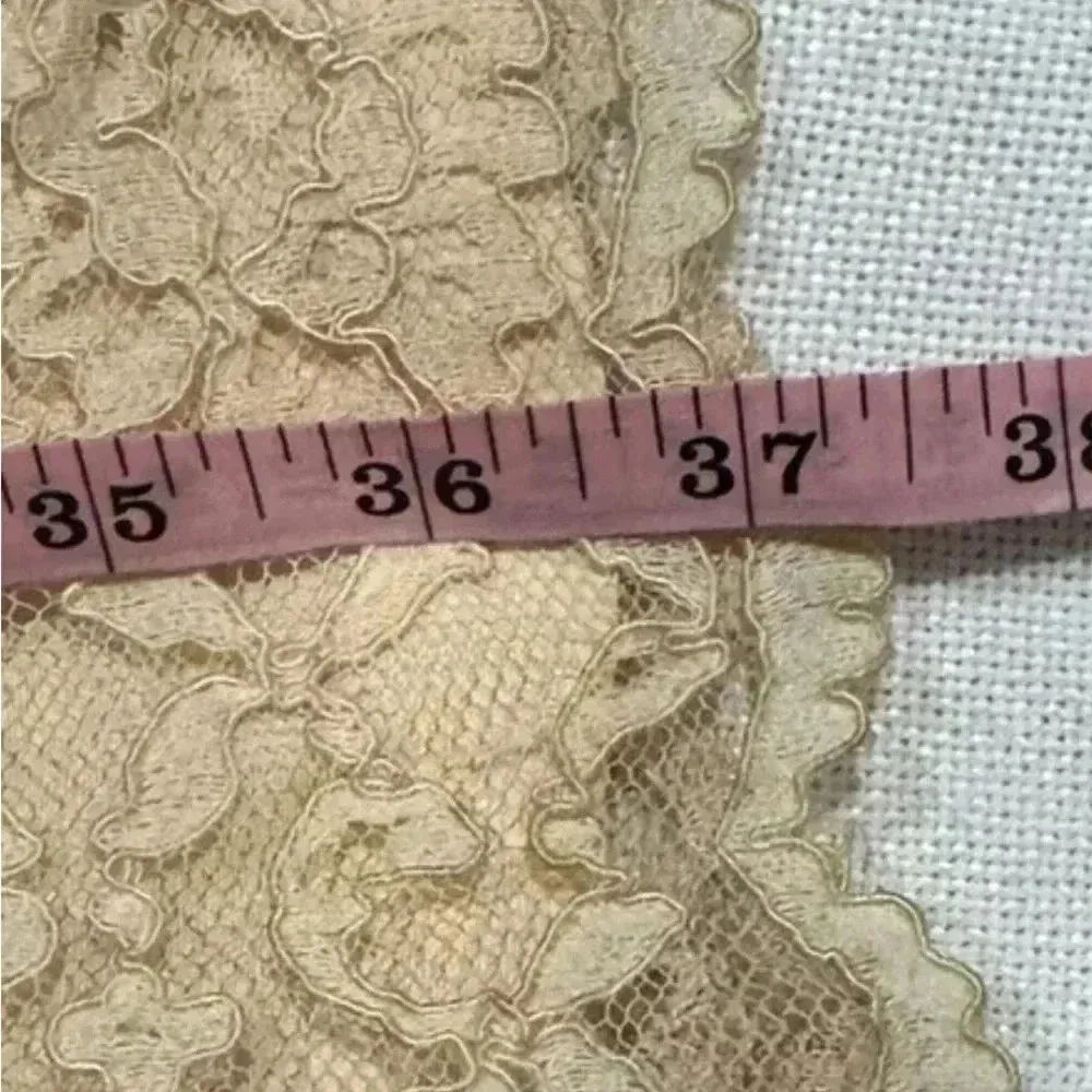 Vintage 60s Ivory Lace MOD Short Sleeve Dress Sz Small Summer Knee Length - Image 9