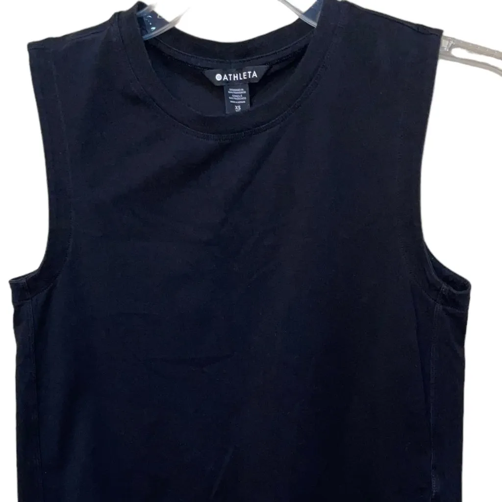Athleta Cropped Wide‎ Arm Workout Tank Top Black Size XS - Image 2
