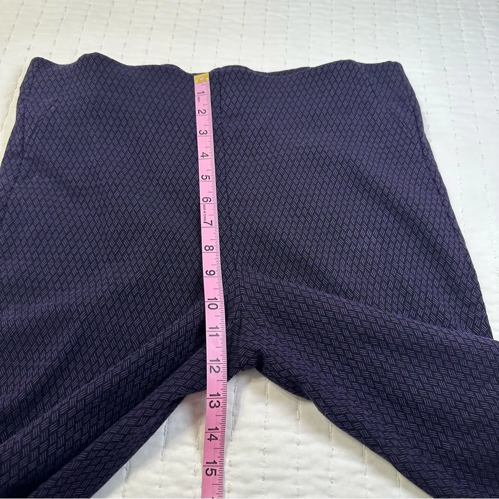 Chico's Pull On Ankle Pants Elastic Waist Purple and black Texture - Image 7