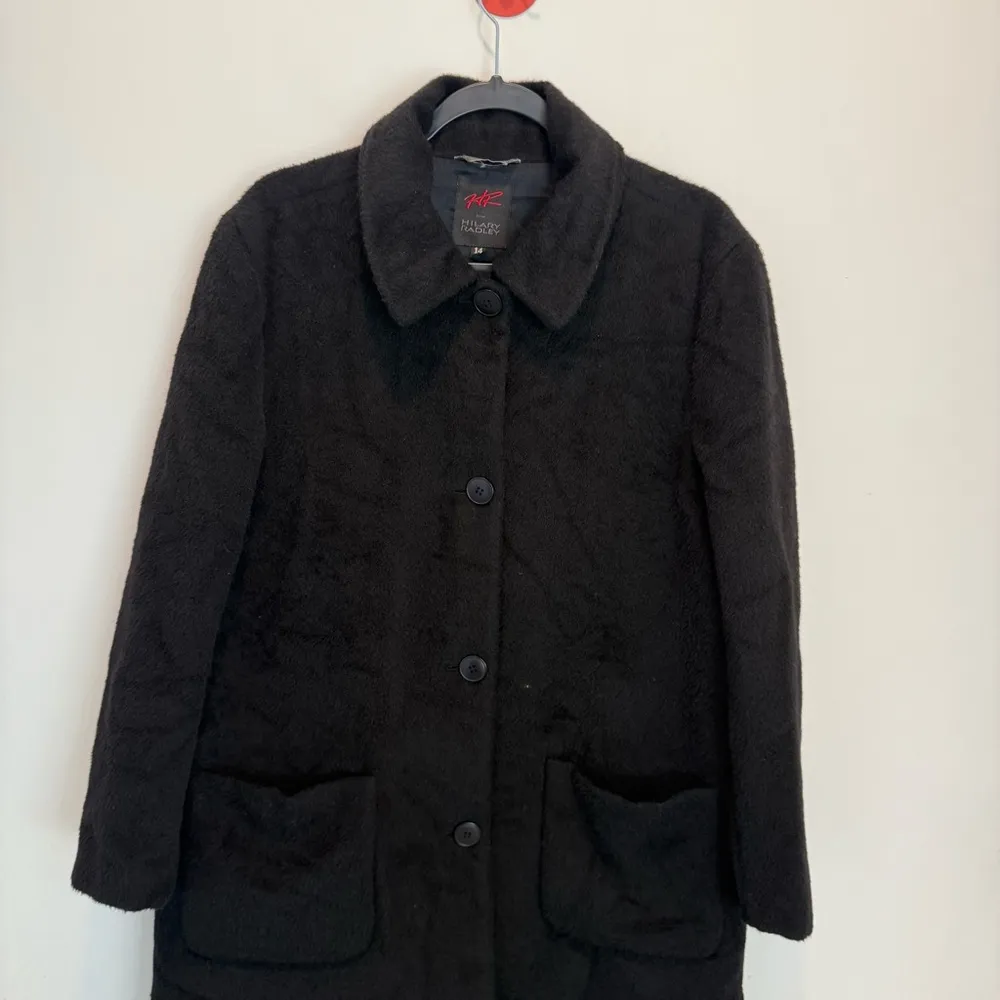 Hilary Radley Baby Llama Wool Blend Overcoat Women 14 Black Incalpaca Jacket - Image 2