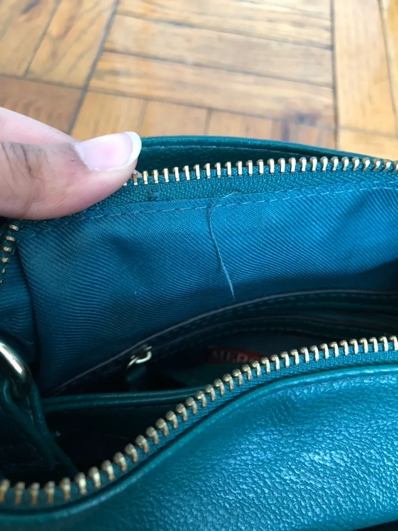 Leather Crossbody Purse Green - Image 9