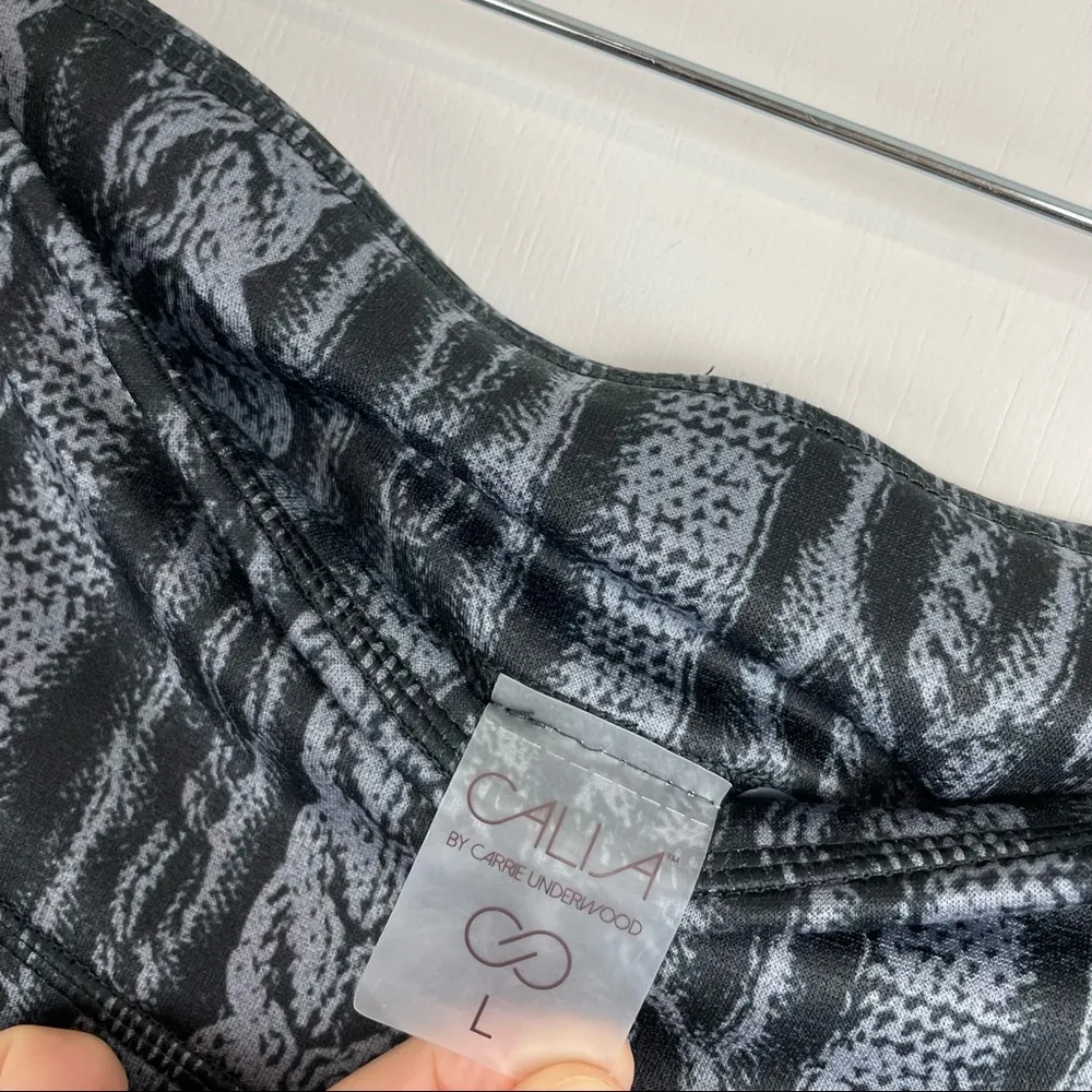 Calia by Carrie Underwood Chain Link Print Leggings Black Grey Size L - Image 9