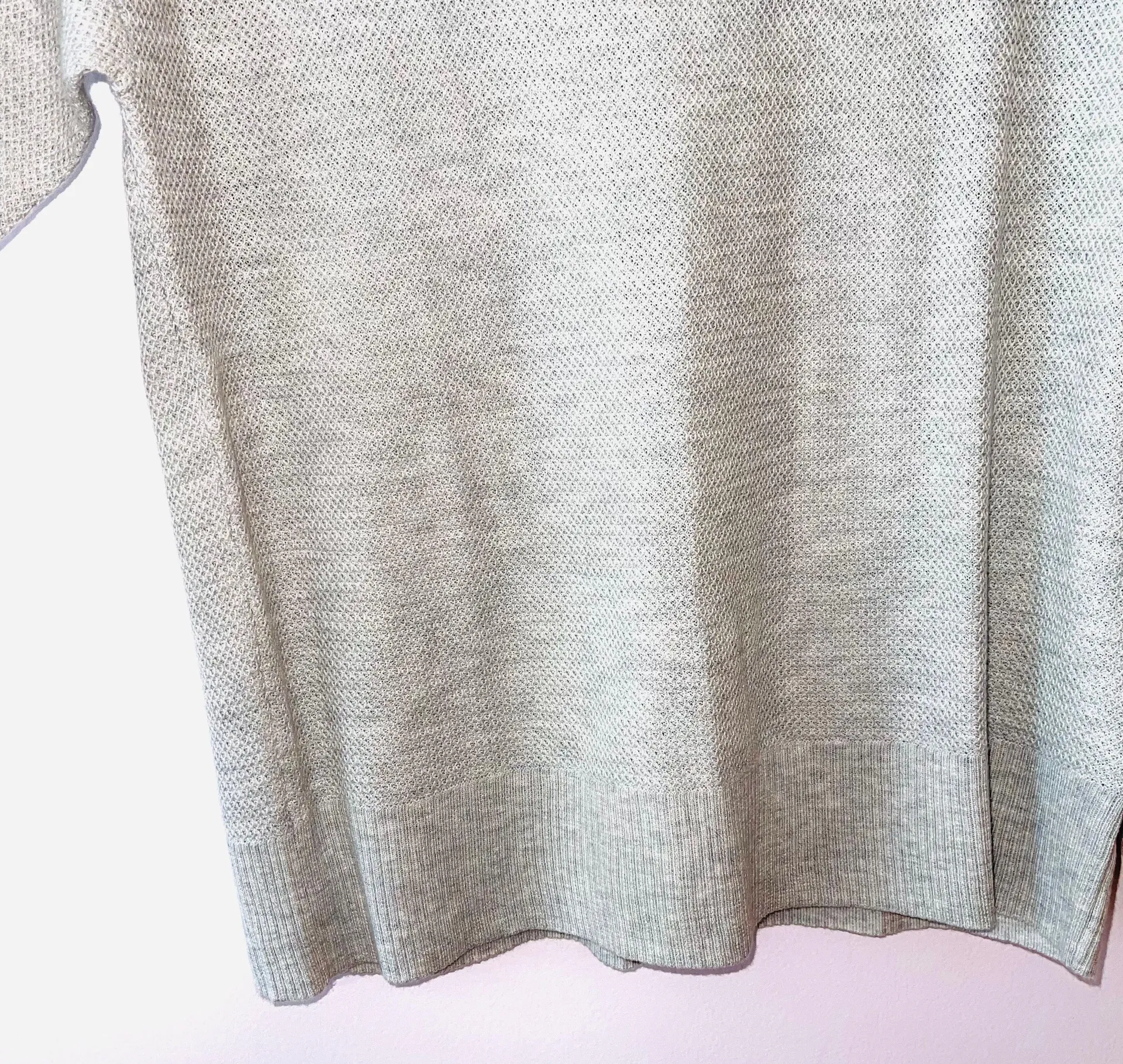 American Eagle Light Gray Waffle Knit Sweater - Image 6