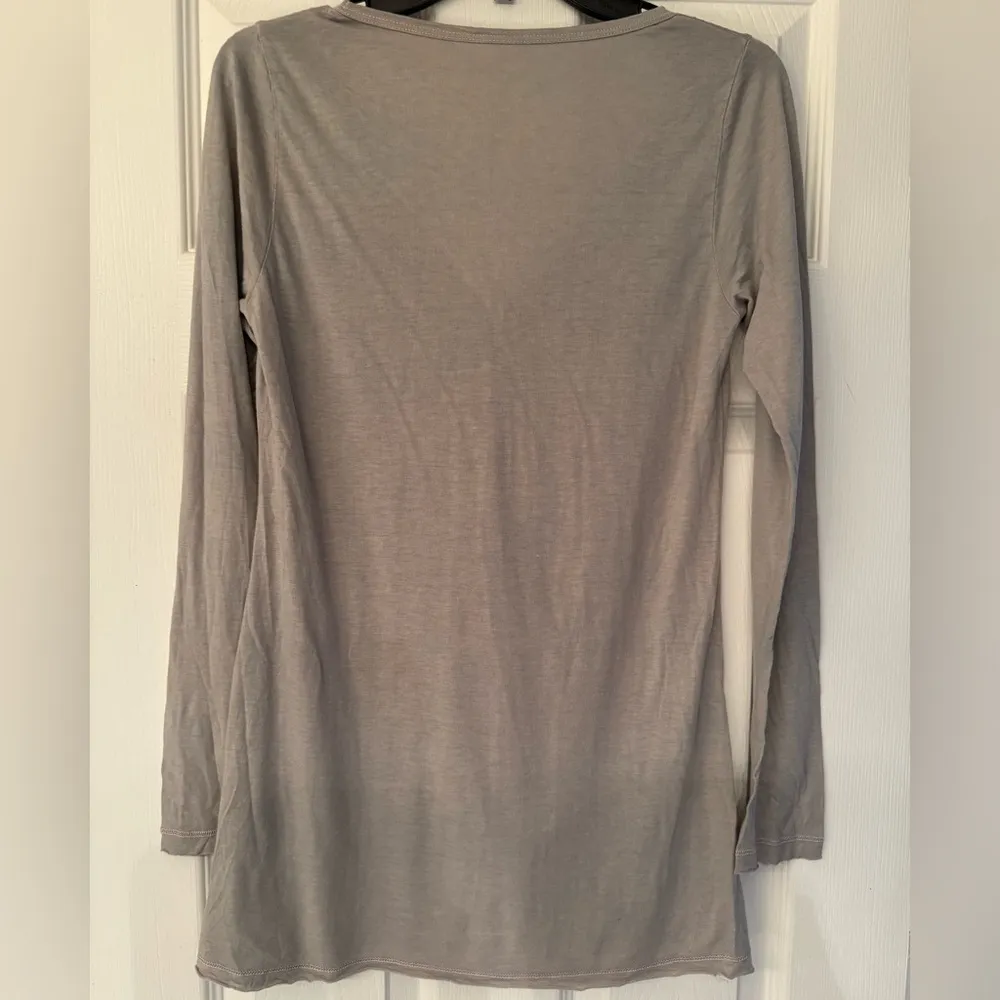 Lauren Moshi Flower Bird V-Neck Long Sleeve Women’s Gray Size Small - Image 3