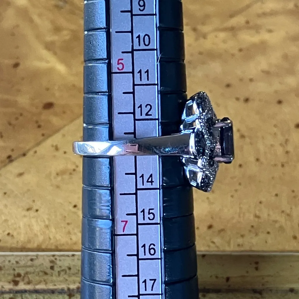 Natural Iolite Blue Sapphire Sterling Silver Ring Size 6 - Image 8