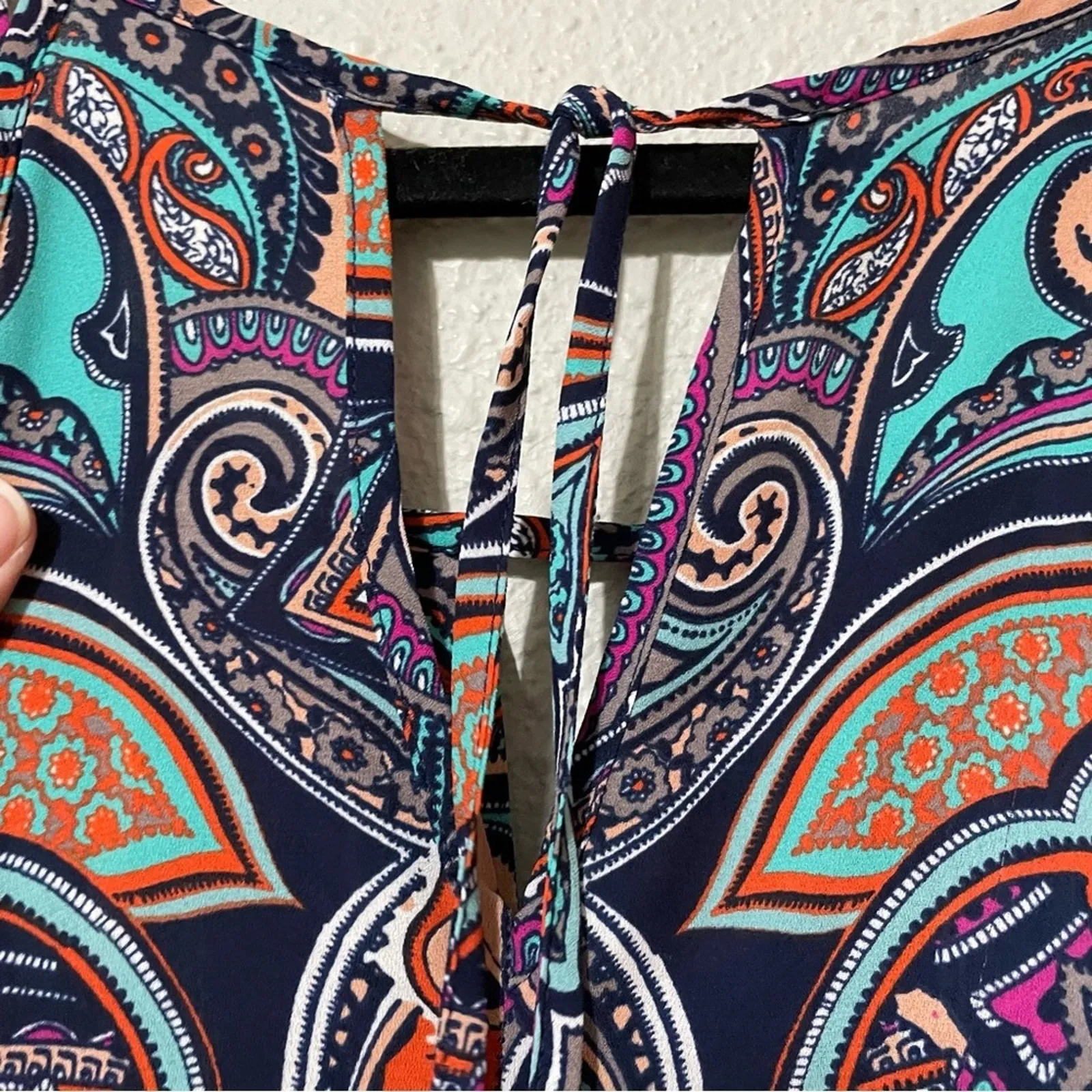 Alison Joy Vibrant Multicolor Paisley Midi Dress Women XS Boho Maximalist Funky - Image 7