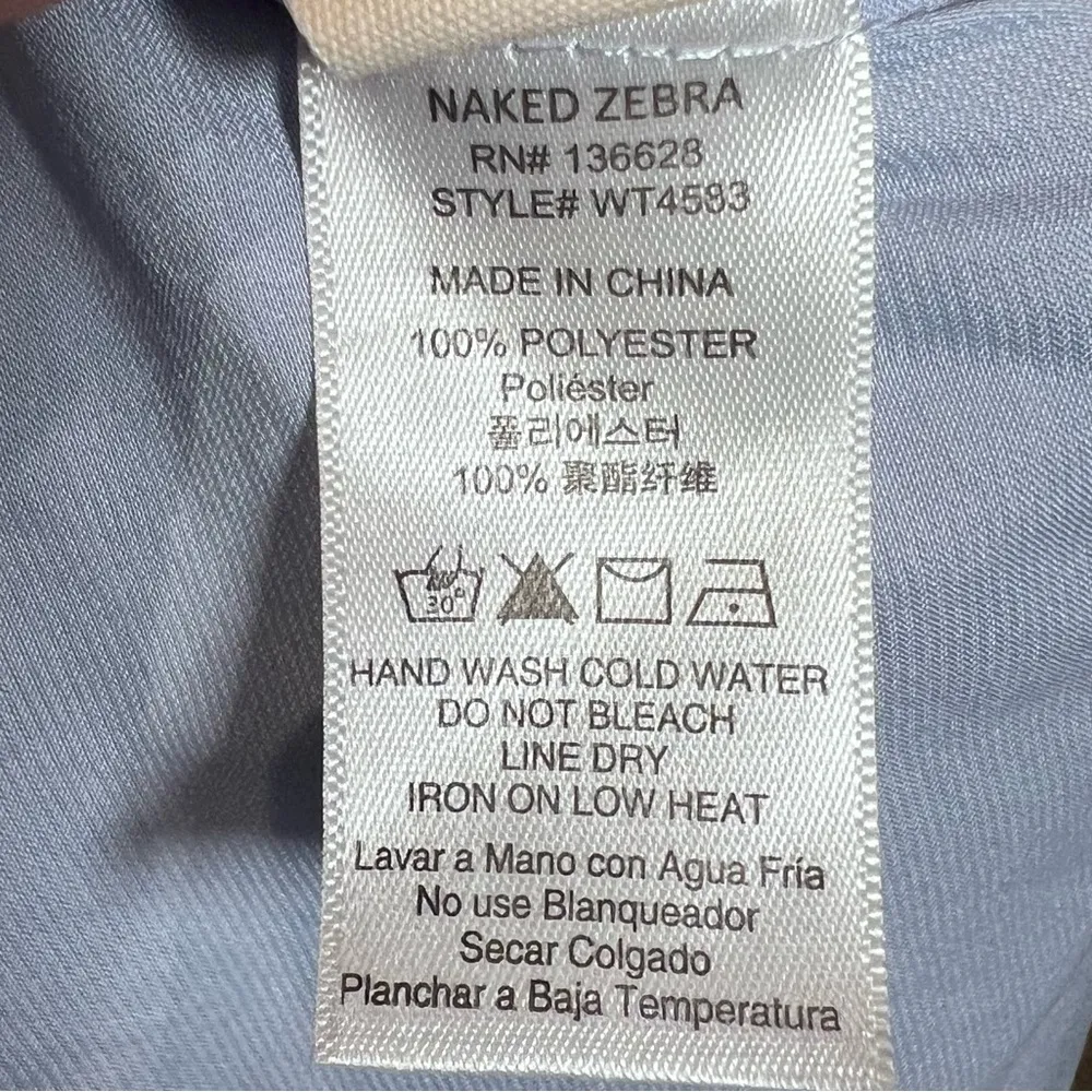 Naked Zebra Heartbeeps periwinkle blue ruffle cross back cami tank size large - Image 6