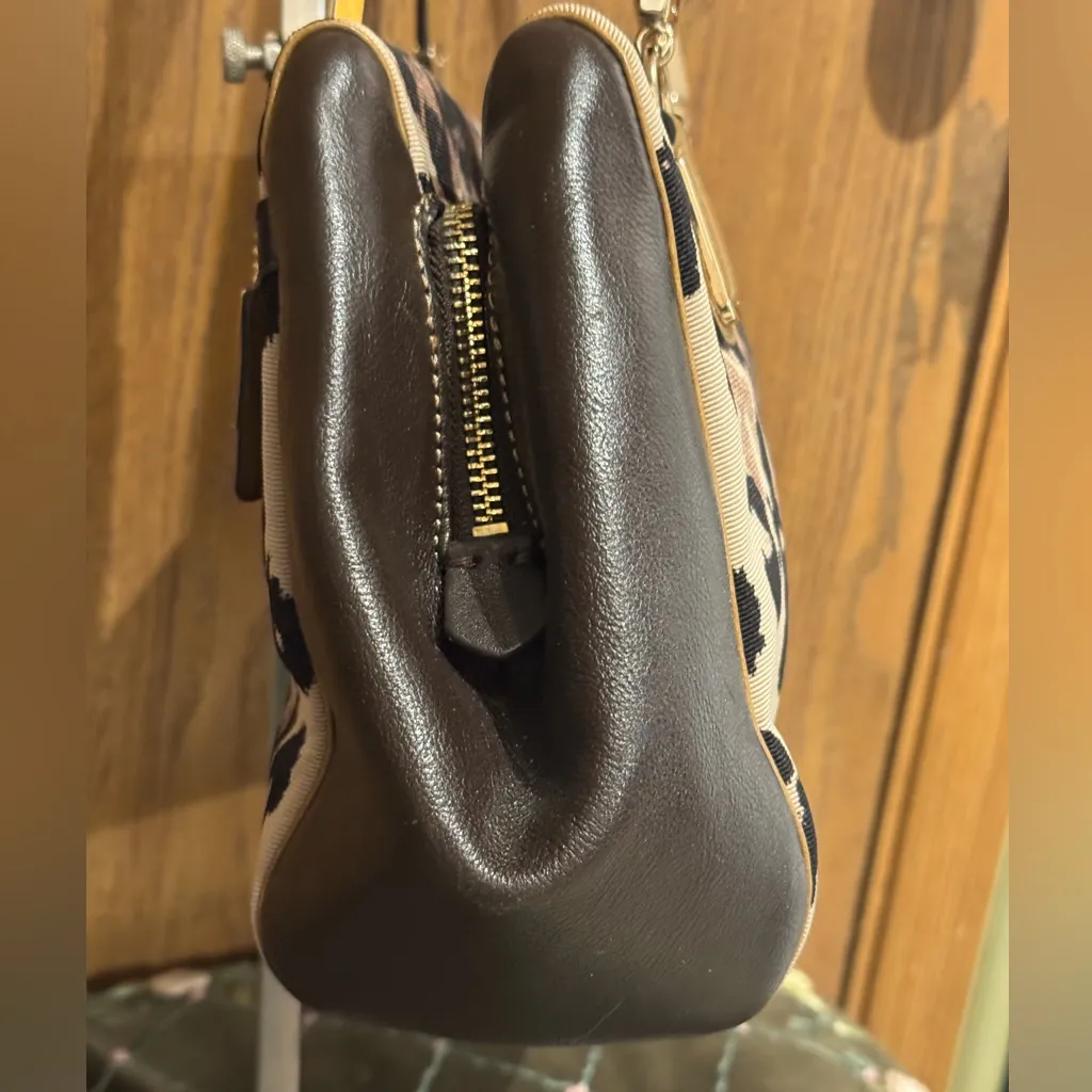 COACH Madison 25642 Ocelot Print w/Tan and dark brown leather.Peach color lining - Image 4