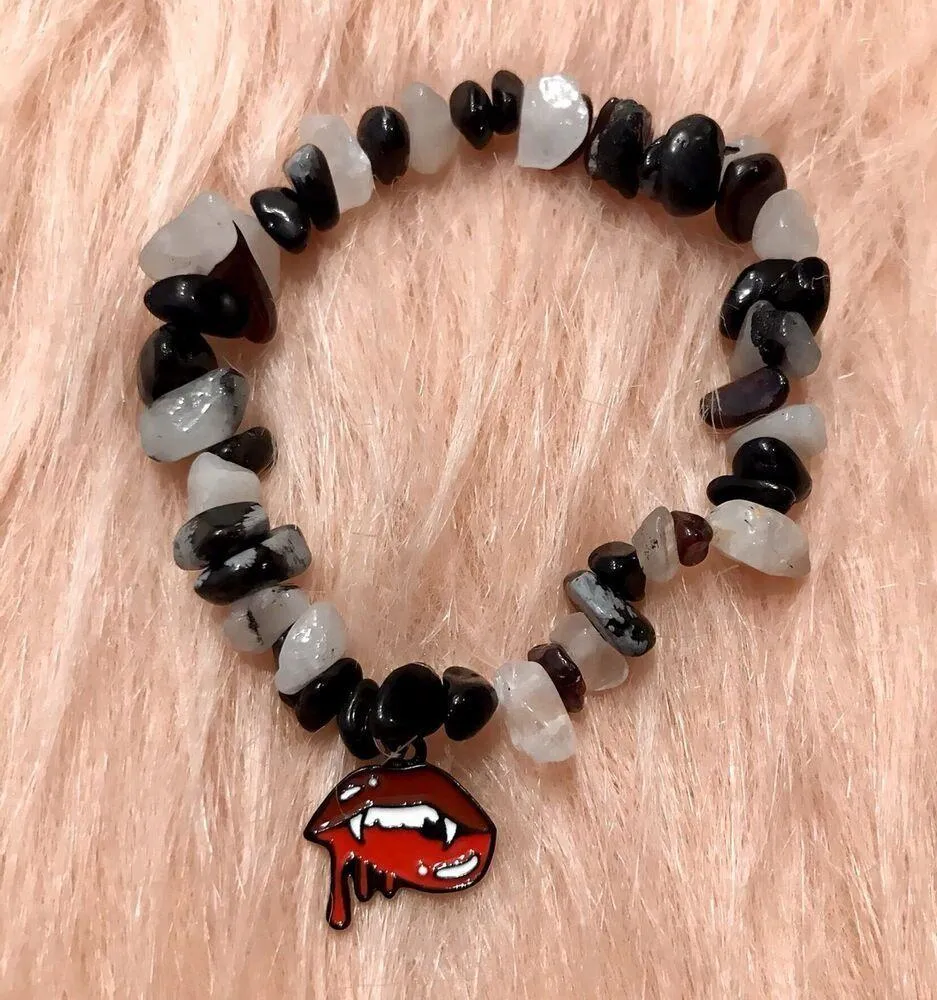 Twilight Vampire Baseball Crystal Beaded Bracelet Set Black - Image 3