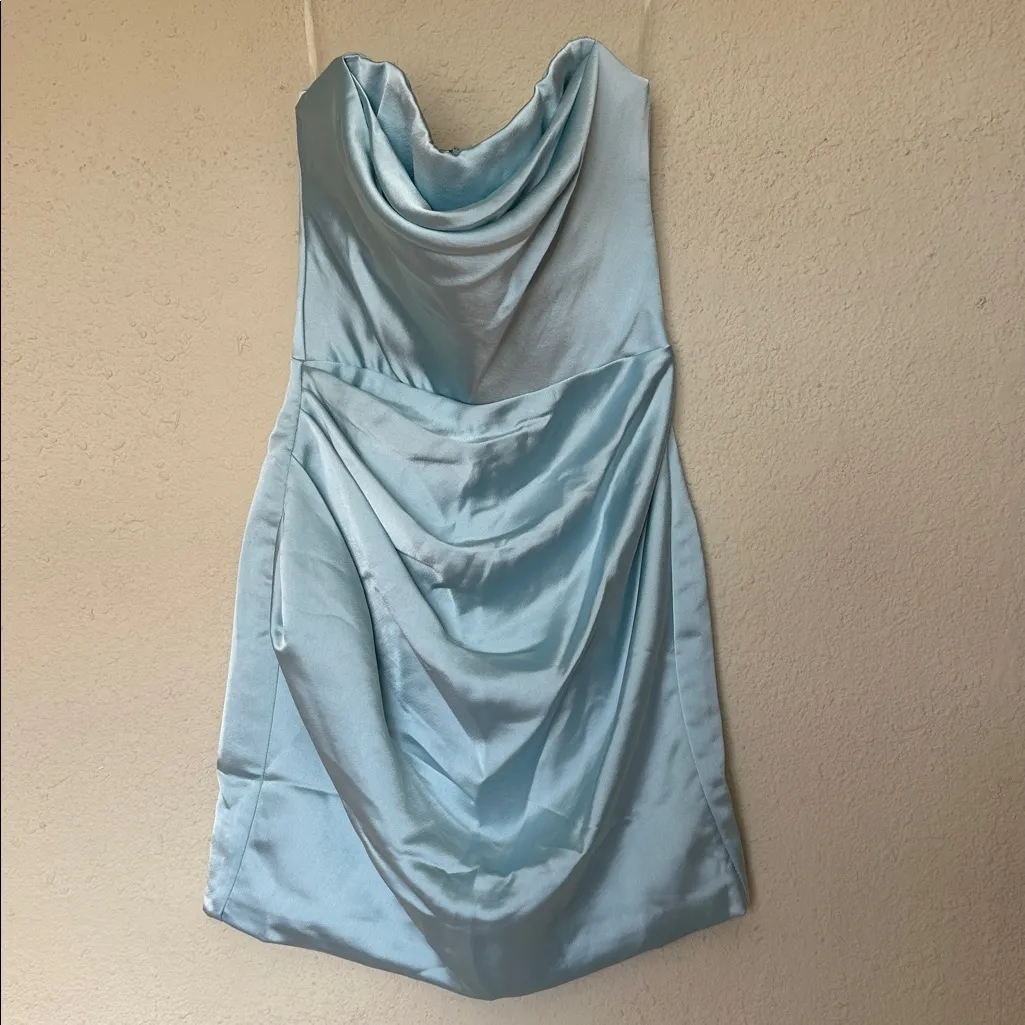 House of CB ‘Odelle’ Ocean‎ Blue Strapless Mini Dress NWOT size S - Image 4