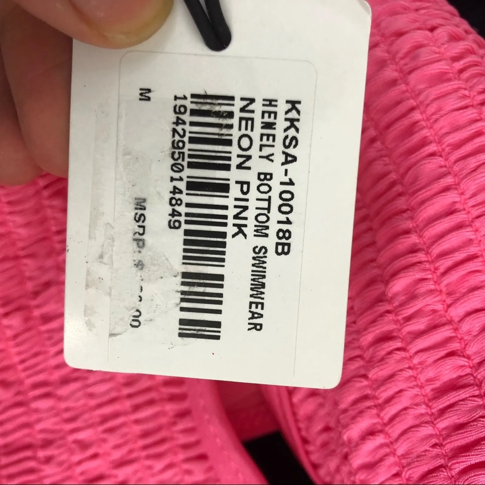 NWT Kendall + Kylie Henely scrunch swim bottom in neon pink - Image 7