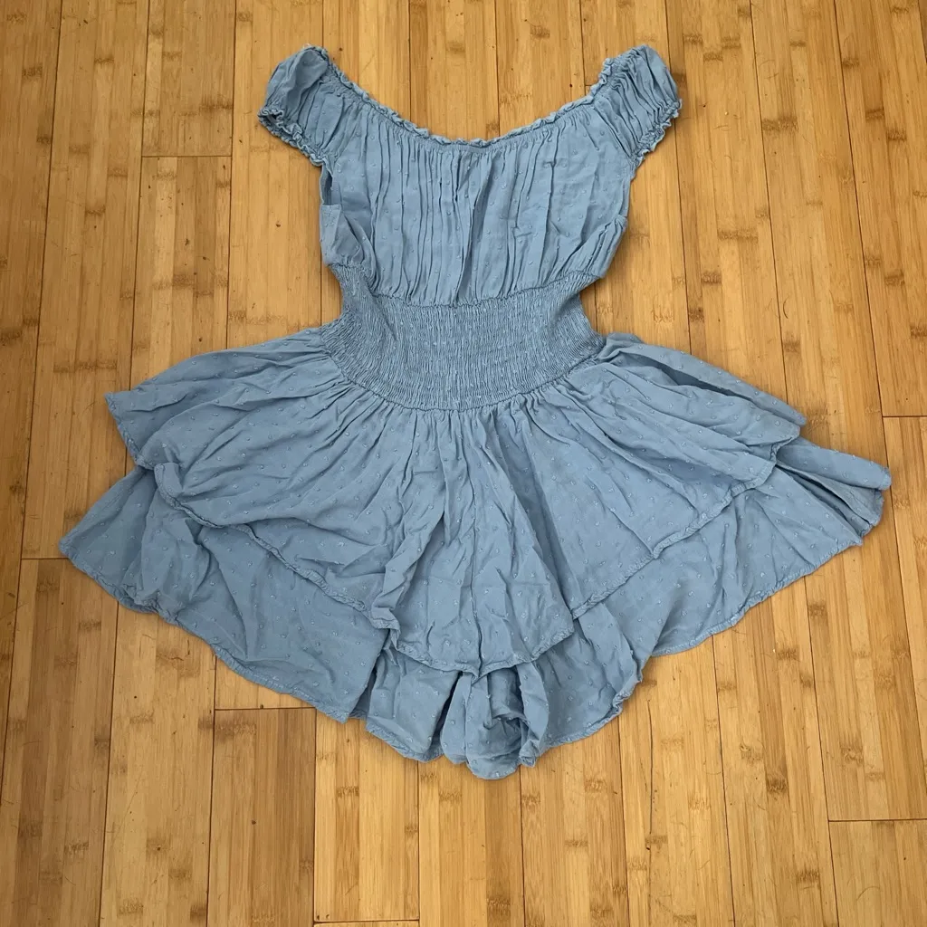 Princess Polly  Sky Blue love galore Mini romper - Image 5