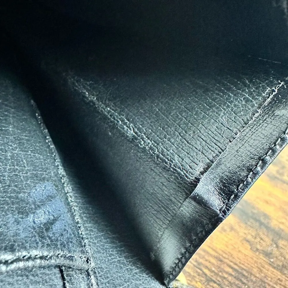 Dior Vintage Trotter Logo Leather Shoulder Bag Black - Image 12