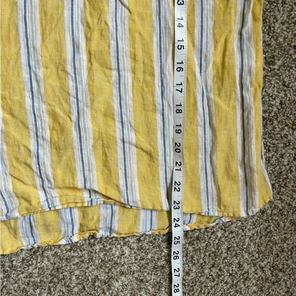 J.Jill  Linen Yellow Striped Button Down Blouse XS - Image 7