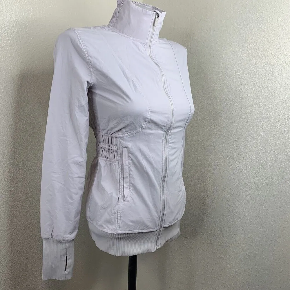 Lululemon Sights Seen Chrome Full Zip Jacket Size 2 Womens Athletic Casual Cinch - Image 3