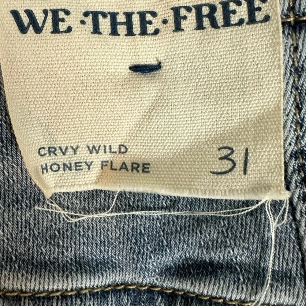 Free People CRVY Wild Honey Flare Jeans Size 31 12 NWT Stretch Denim Retro 70s - Image 11