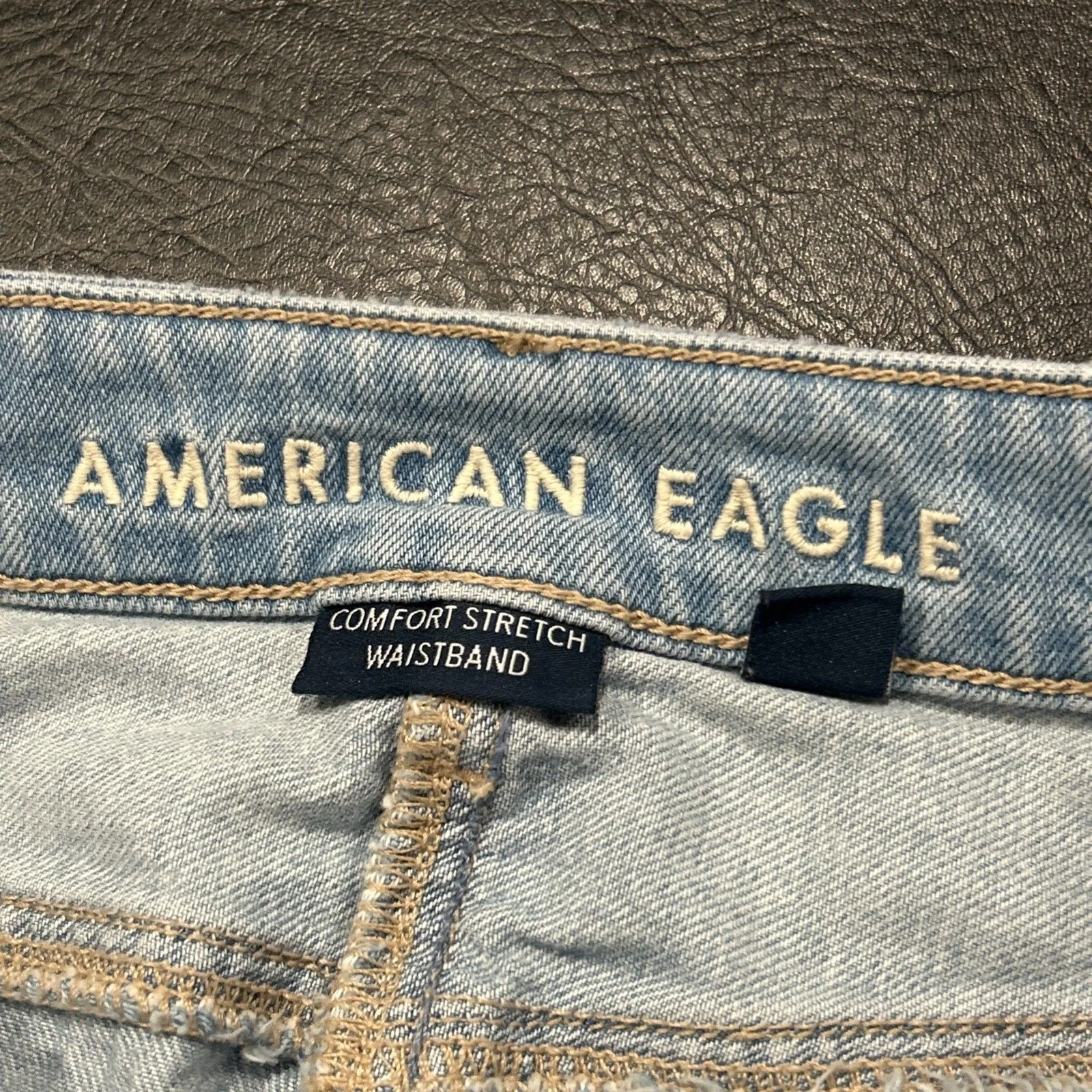 American Eagle Jean Skirt Womens 000 Hi Rise Midi Cargo Light Wash Denim Slit - Image 3
