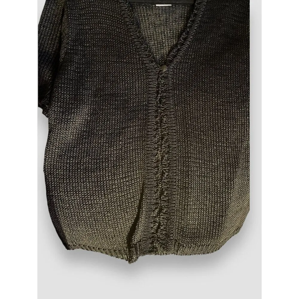 Vtg Sag Harbor Woman’s Cardigan Sz Lg Black Knit 1-Button Closure SS NWT - Image 6