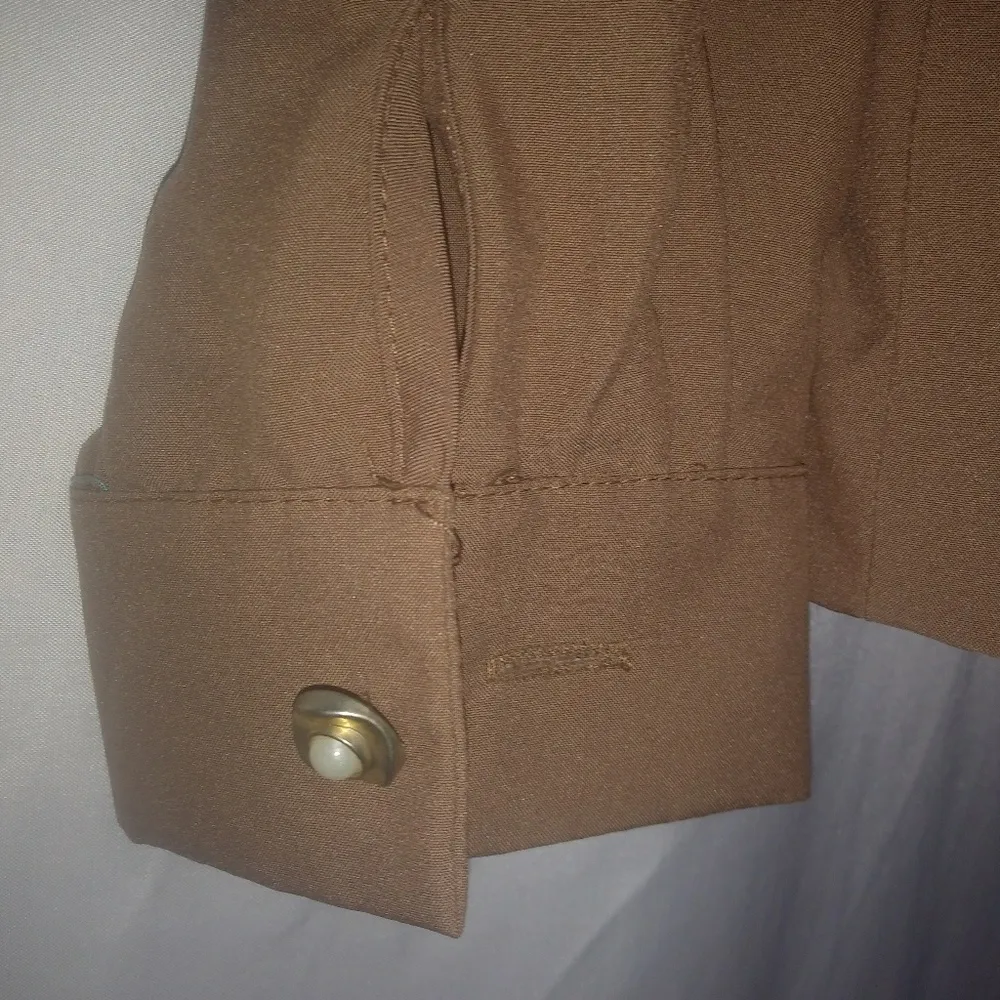 Tumbleweeds 10 Vintage Caramel Tailored Career Blouse Top Tan - Image 2