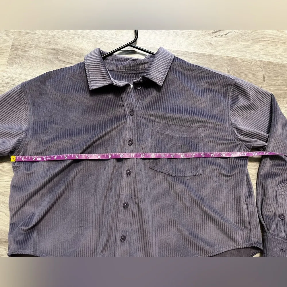 True Craft Purple soft faux suede oversized shacket shirt size M - Image 5