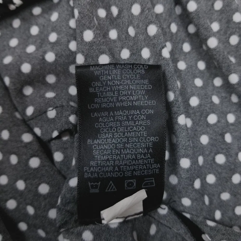 Norma Kamali Baby Polka Dot Faux Wrap Dress Black & White Sz Medium - Image 10
